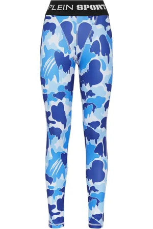 Philipp Plein Leggings med kamuflagetryk og logobånd i taljen
