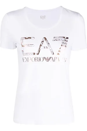 EA7 T-shirt med metallisk logotryk