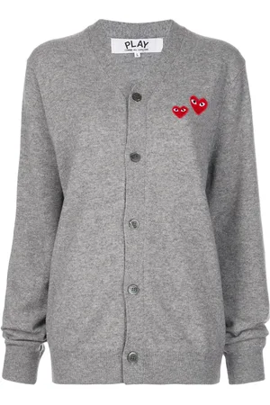 Comme des Garçons Strikket cardigan med dobbelt hjertemærke