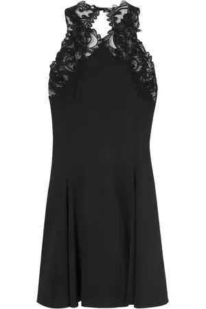 VERSACE Kort kjole med halterneck og barok-blondekant
