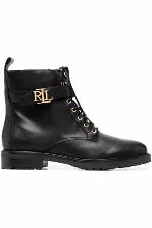 Ralph Lauren Læderstøvler med snøre og logoplade
