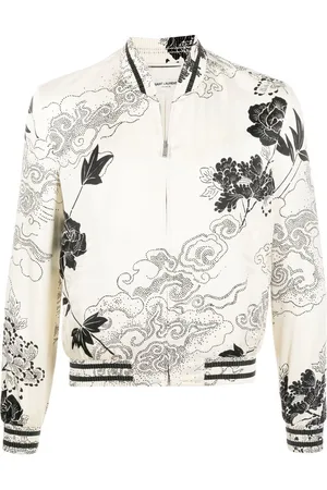 Saint Laurent Bomberjakke med blomstertryk