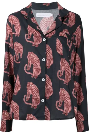 Desmond & Dempsey Pyjamassæt med tiger-tryk