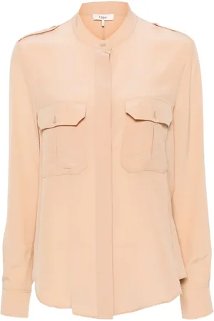 Chloé Silkebluse med kravebånd