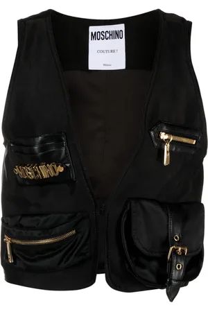 Moschino Satin-vest med logoplade og bogstaver