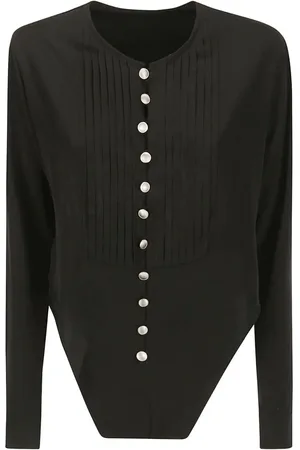 YOHJI YAMAMOTO Plisseret bluse med asymmetrisk kant