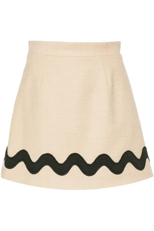 Patou Kort Wave nederdel i tweed