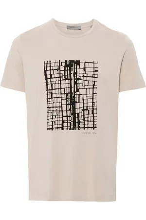 corneliani T-shirt med geometrisk tryk