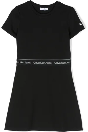Calvin Klein Knælang kjole med korte ærmer