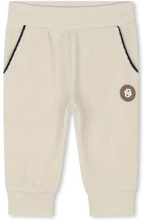 HUGO BOSS Joggingbukser i velour med logoapplikation