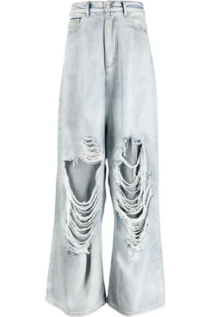 Natasha Zinko Jeans med brede ben og slitageeffekt