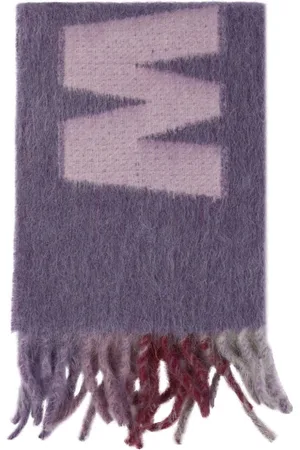 Marni Frynset tørklæde med jacquard-logo