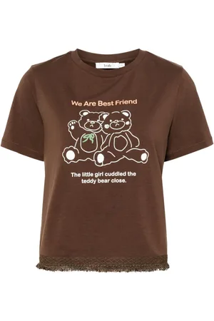 B+AB Bear T-shirt med frynser