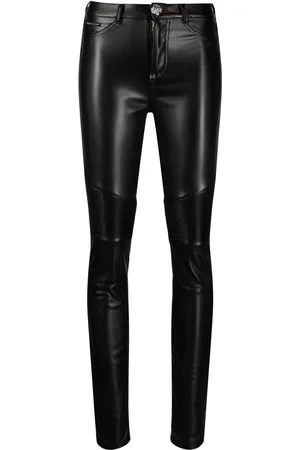 Philipp Plein Højtaljede leggings med ribbede knæ