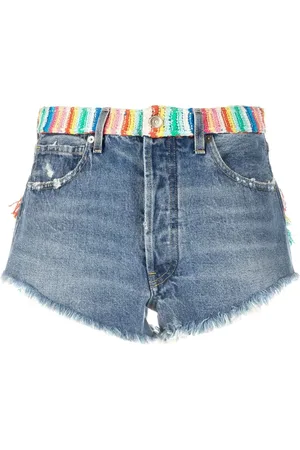 Alanui Over The Rainbow shorts i denim
