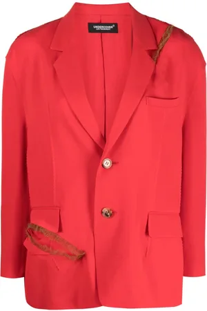 UNDERCOVER Kasseformet blazer med slitageeffekt og tylkant
