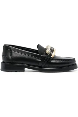 Moschino Læderloafers med logoplade
