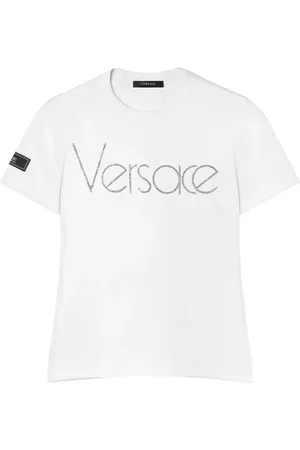 VERSACE 1978 T-shirt med krystaludsmykket logo