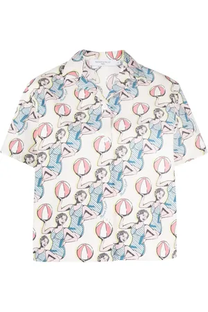 Maison Kitsuné Skjorte med grafisk tryk