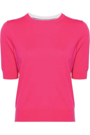N.PEAL Kortærmet finstrikket T-shirt