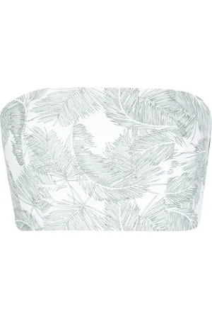 Bambah Bustier-top med palmeblad-tryk