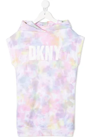 DKNY Kjole med batiktryk og logo