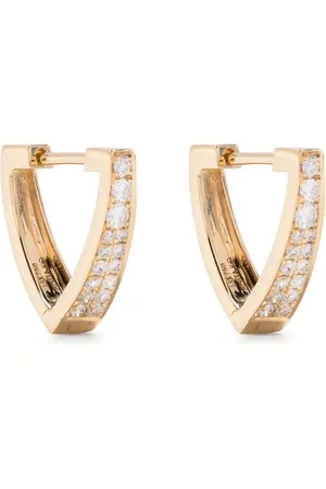 Anita Triangle huggie hoop-øreringe i 18 karat guld med diamant