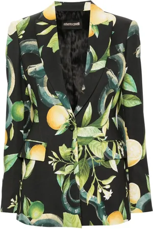 Roberto Cavalli Enkeltradet blazer med citron-tryk