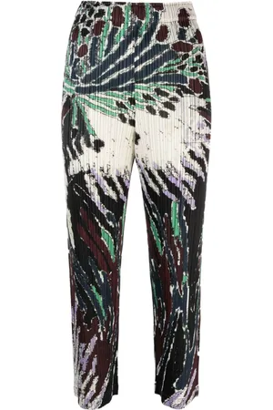 PLEATS PLEASE ISSEY MIYAKE Cropped Frosty Forest bukser med plisseret front