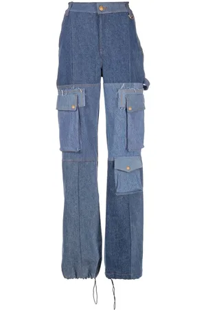 Marine Serre Højtaljede jeans med paneler