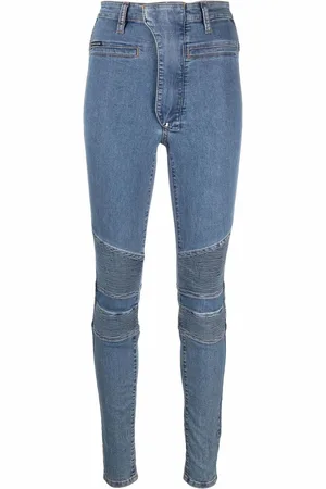 Philipp Plein Højtaljede Iconic bikerjeans