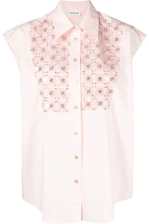 P.A.R.O.S.H. Bluse med rhinstenudsmykning