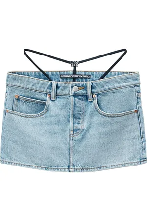 Alexander Wang Denimnederdel med lav talje og stropdetalje