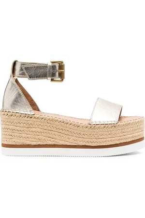 See by Chloé Metalliske sandaler med plateausål