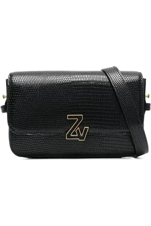 Zadig & Voltaire Skuldertaske i læder med logoplade