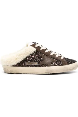 Golden Goose Super-Star mules med glimmer