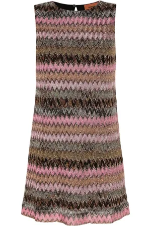 Missoni Kort kjole i lurex med zigzagmønster