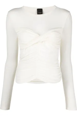 Pinko Semi-gennemsigtig sweatshirt med ruche