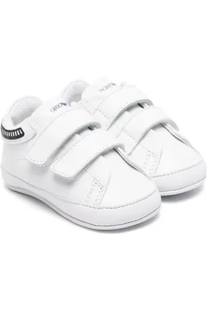 Emporio Armani Sneakers i læder med burrelukning