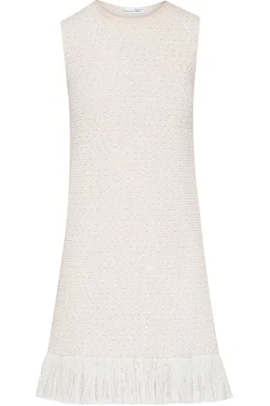 Oscar de la Renta Kort kjole i tweed med pailletter