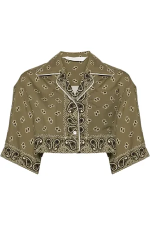 Palm Angels Cropped skjorte med paisleytryk