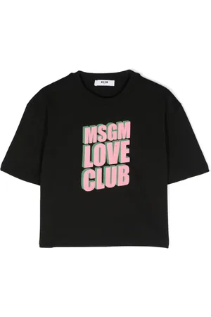 Msgm T-shirt med flock-logo