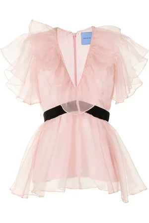 Macgraw Chandelier bluse med peplum og V-hals