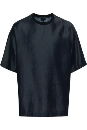 Giorgio Armani T-shirt i denim med broderet logo