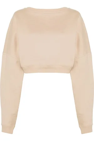 Saint Laurent Cropped sweatshirt med broderet logo