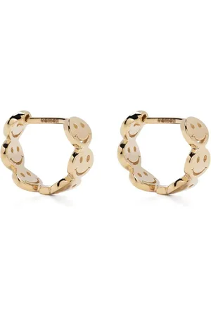 Sydney Evan Smile huggie-øreringe i 14 karat guld