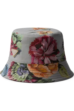 Prada Vendbar bøllehat med blomstertryk