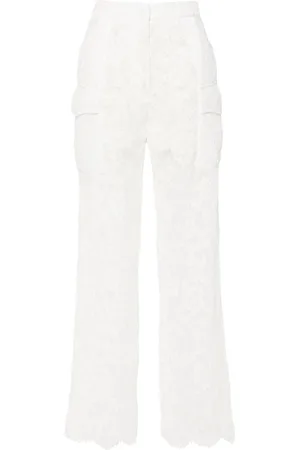 ERMANNO SCERVINO Cargobukser med broderie-blonde