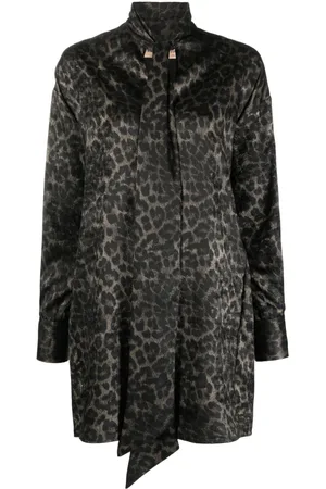 BLANCA Skjortekjole med leopardtryk