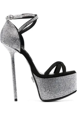 Philipp Plein 160mm plateau-sandaler med krystaludsmykning